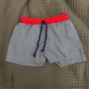 Boutique Cecil and Lou red white blue striped swimwear swim shorts 18m